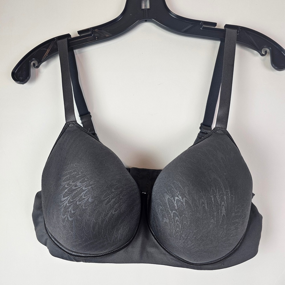 Breezies UltimAir Full Coverage Underwire Bra Gray 38C Jacquard Feather Pattern